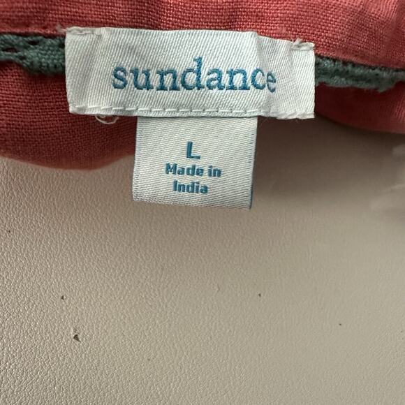Sundance Button Front LinenTop Womens Large Coral Preppy Quiet Luxury - Picture 7 of 11